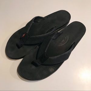 Black Leather Rainbow Sandals